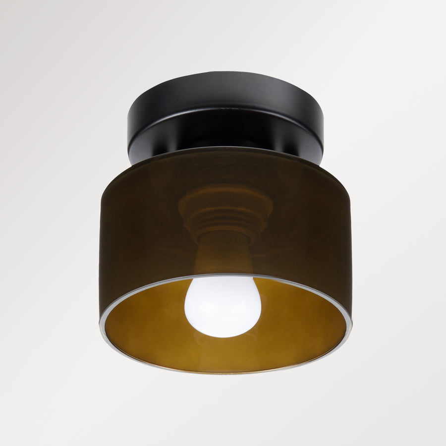 LumiGlow - Small Glass Ceiling Light with Round Clear Shade