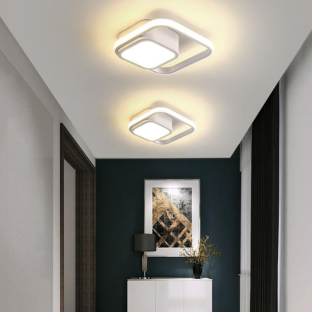 LunaGlow - Minimalist Double Ring LED Ceiling Lamp for Modern Interiors