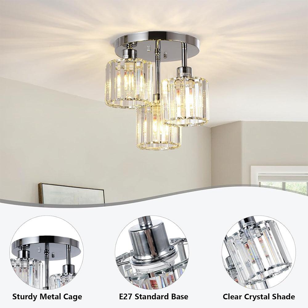 CrystalAura - Elegant Semi-Flush Mount Ceiling Light for Sophisticated Spaces