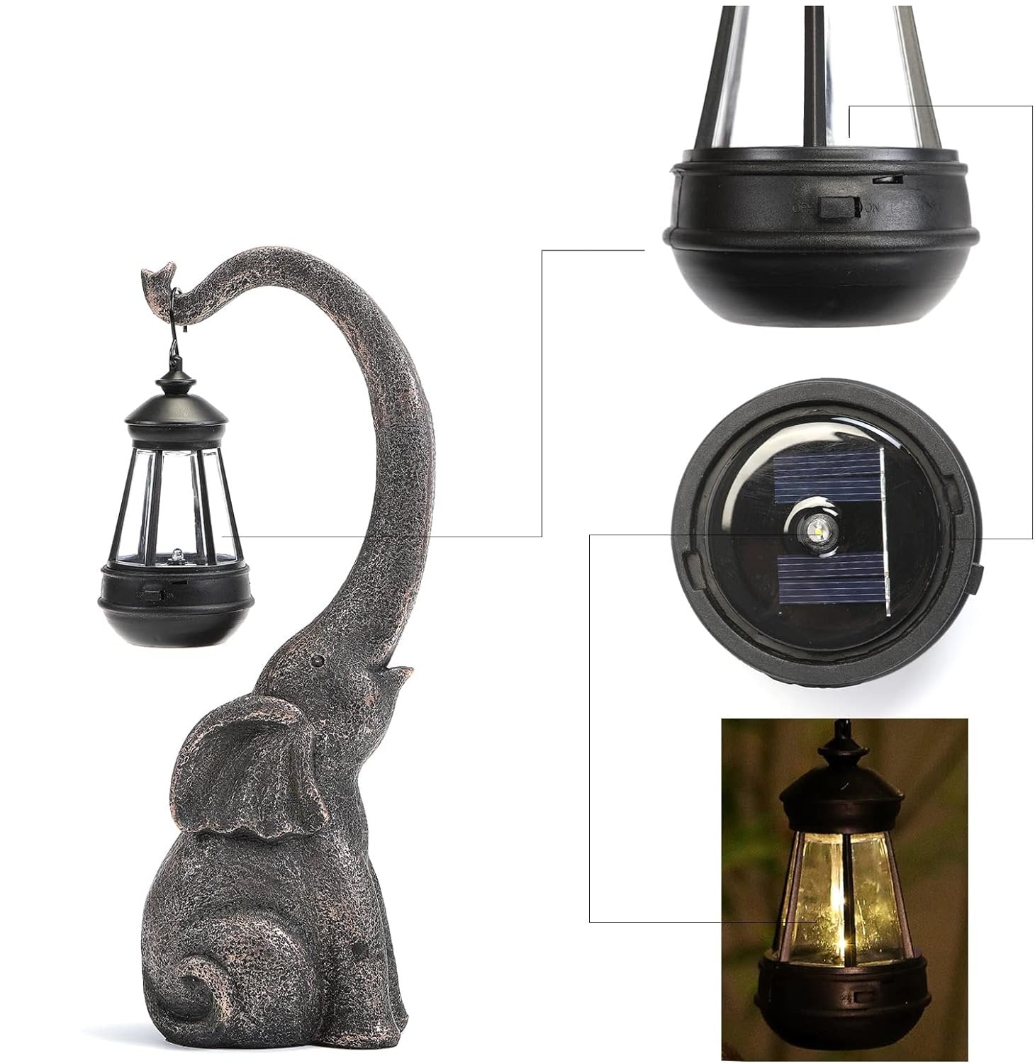 ElephantGlow – Magical Elephant Lantern Solar Lamp