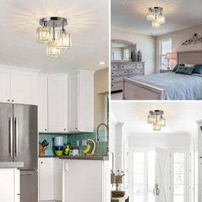 CrystalAura - Elegant Semi-Flush Mount Ceiling Light for Sophisticated Spaces