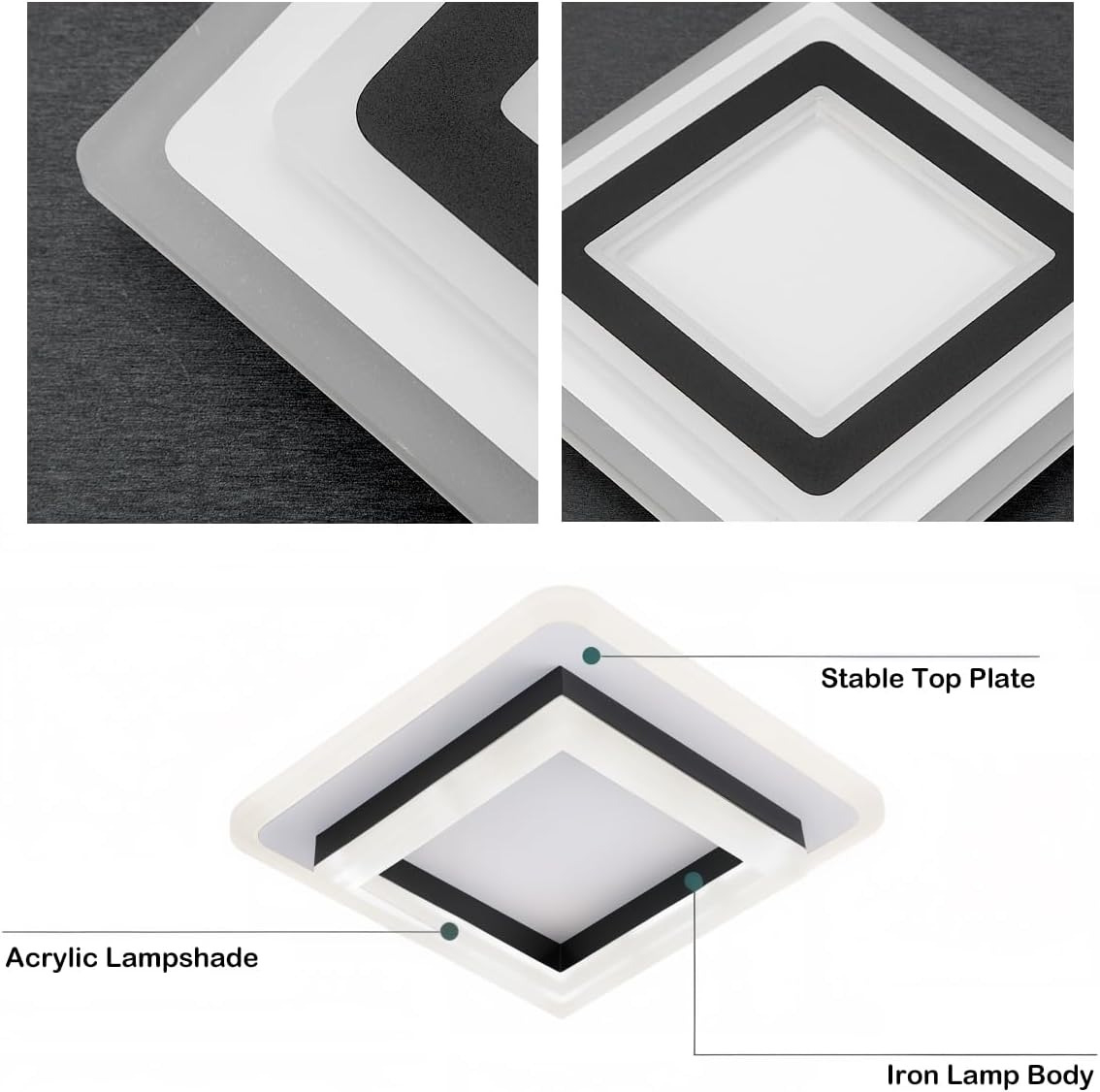 SquareHall - Sleek LED Ceiling Light for Modern Hallways and Bedrooms