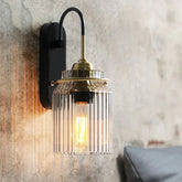 GlowHaven – Elegant Ribbed Glass Wall Sconce for a Sleek Modern Interior