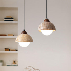 MarbleGlow – Elegant Natural Marble Pendant Light with LED Bulbs