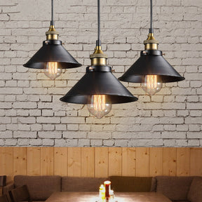 BrassGlow – Vintage Industrial Cone Pendant Light for Classic Ambiance