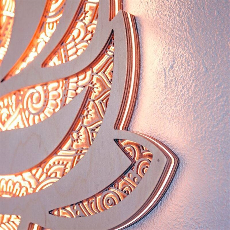 AuraBloom – Modern Lotus Flower Mandala LED Wall Light