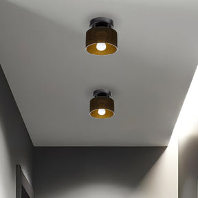 LumiGlow - Small Glass Ceiling Light with Round Clear Shade