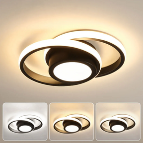 LunaGlow - Minimalist Double Ring LED Ceiling Lamp for Modern Interiors