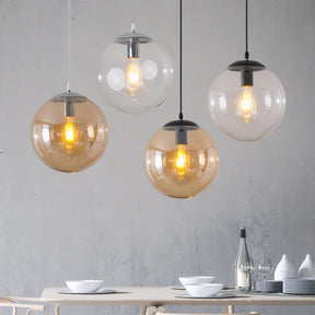 LumiOrb – Nordic Round Glass Pendant Light for a Modern Kitchen