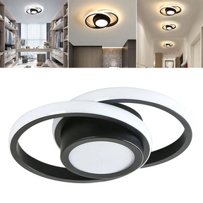 LunaGlow - Minimalist Double Ring LED Ceiling Lamp for Modern Interiors