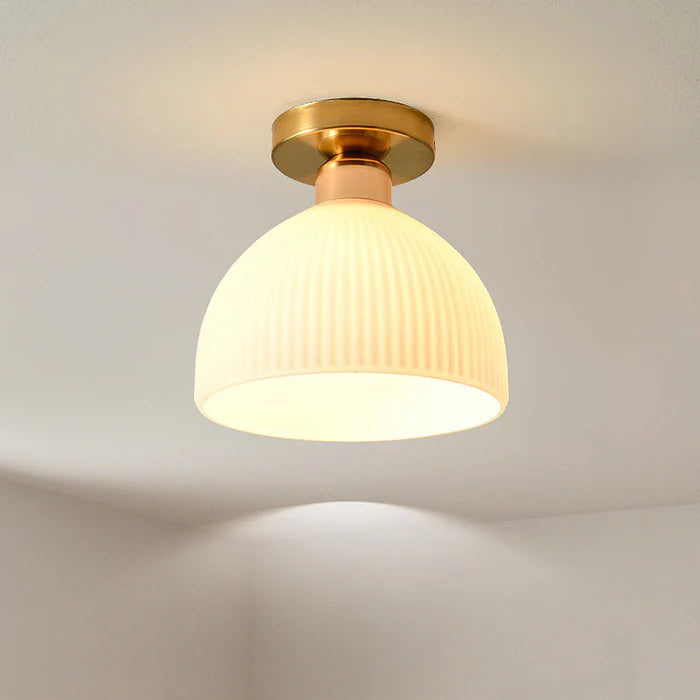 LuxeGlow - Compact glass ceiling light for hallway with elegant design