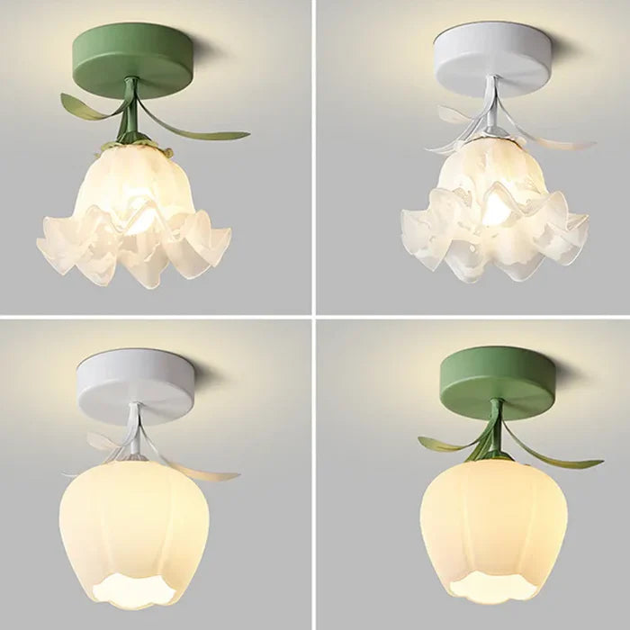 TiffaGlow - Stylish ceiling light with floral design and vintage charm