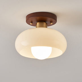 GlowVie - Vintage Glass Ceiling Light with Round Shade