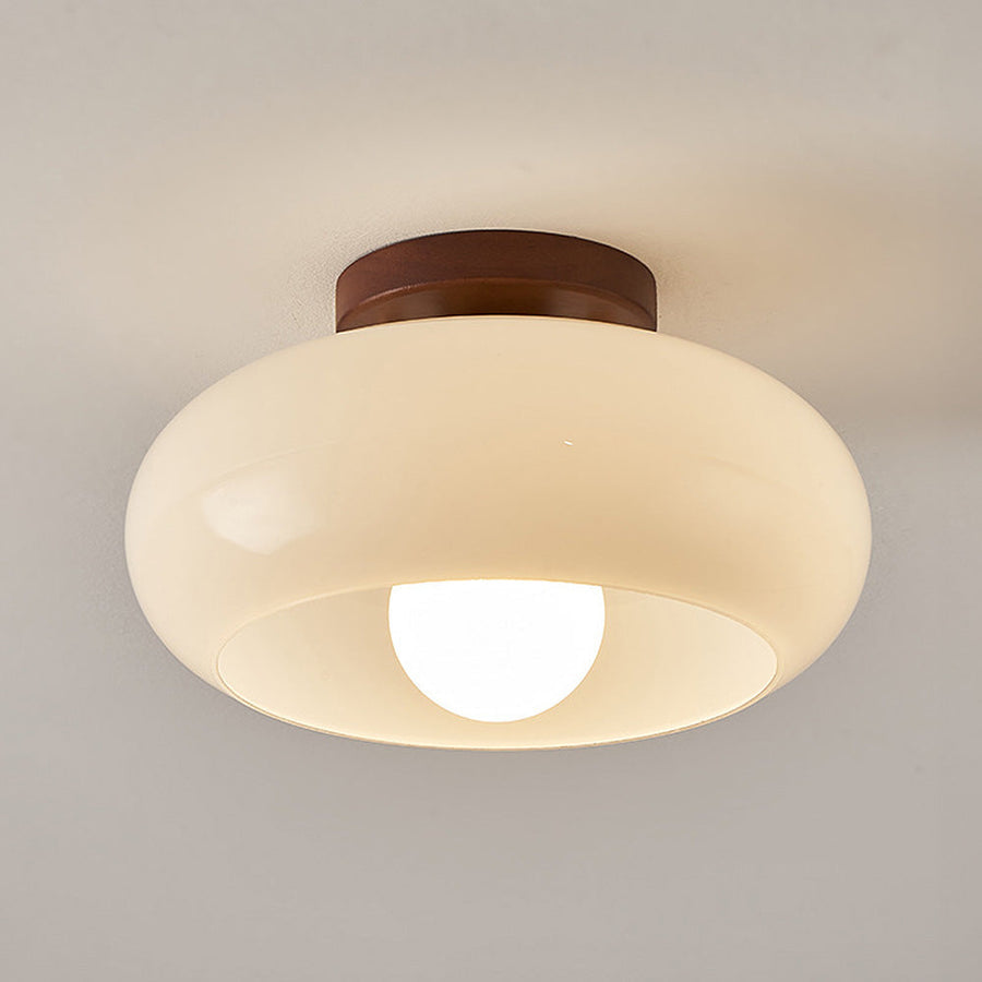 GlowVie - Vintage Glass Ceiling Light with Round Shade