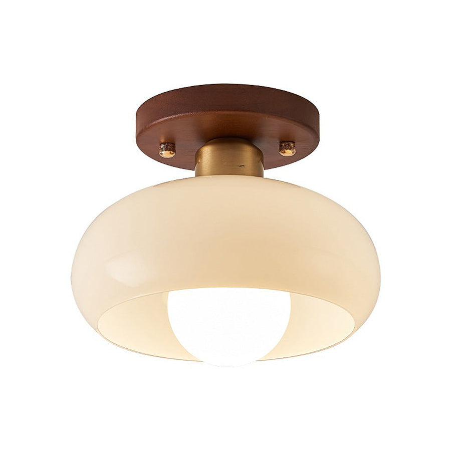 GlowVie - Vintage Glass Ceiling Light with Round Shade