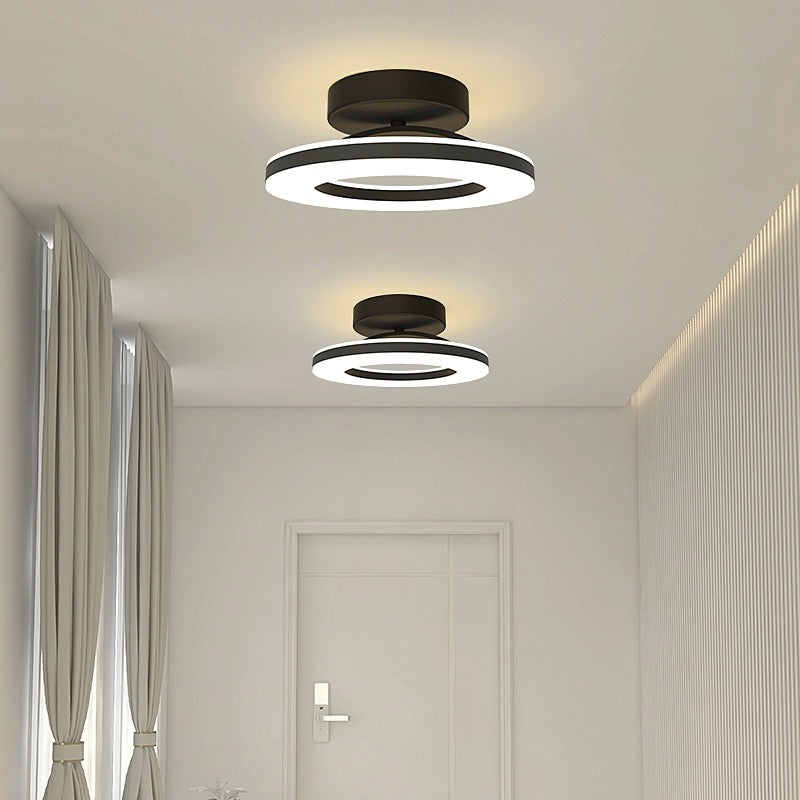 LuxeGlow – Modern Iron LED Ceiling Light for a Glamorous Hallway