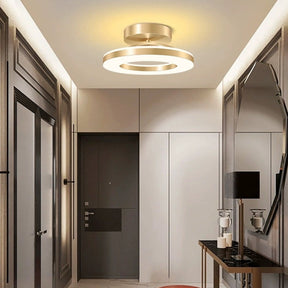 LuxeGlow – Modern Iron LED Ceiling Light for a Glamorous Hallway