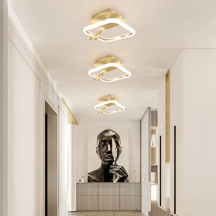 LumiGold - Mini Gold LED Ceiling Light for Luxurious Interiors