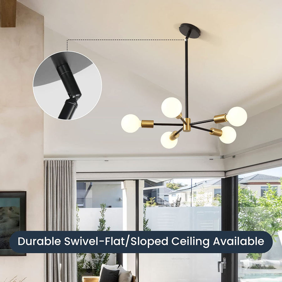 GlowLift - Modern Adjustable Ceiling Light for Living Room with Chandelier Design