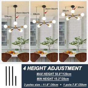 GlowLift - Modern Adjustable Ceiling Light for Living Room with Chandelier Design