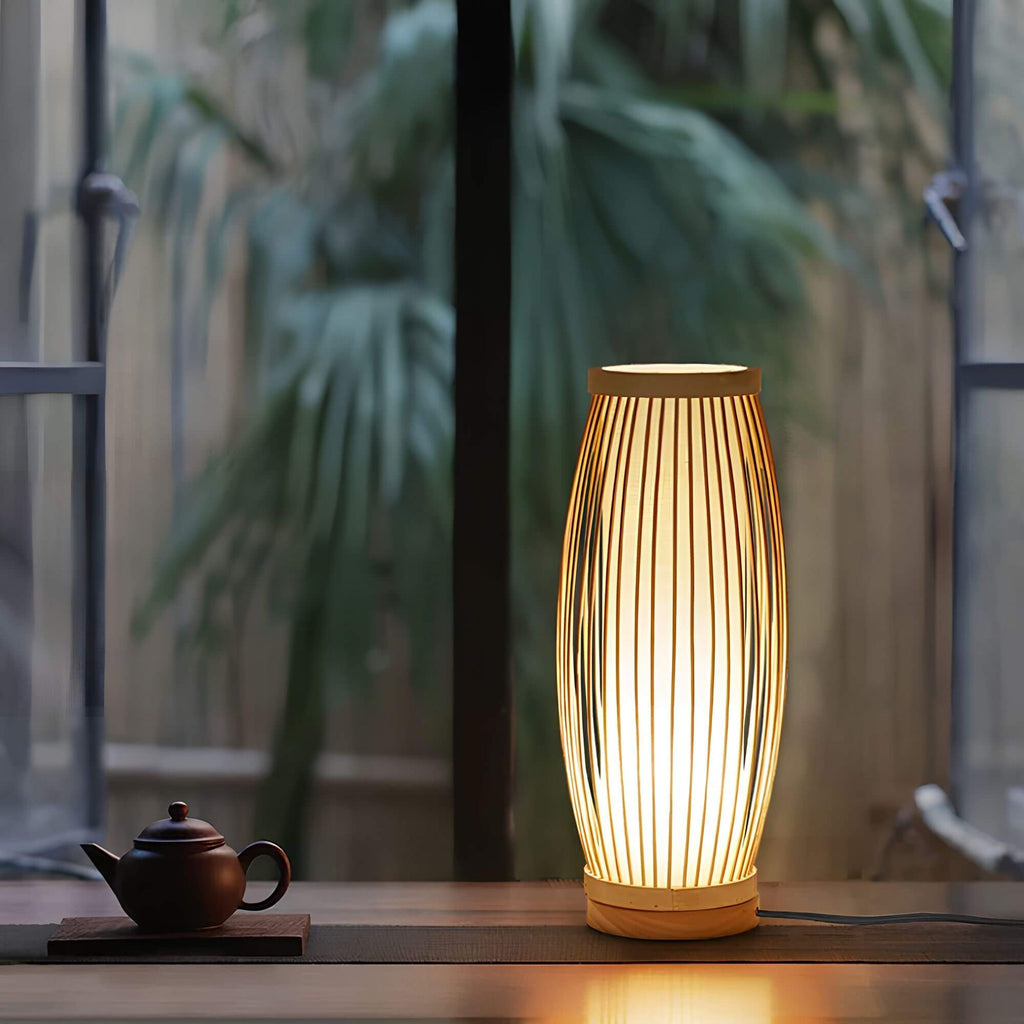 SereneGlow - Japanese-inspired LED table lamp with calming light and elegant design