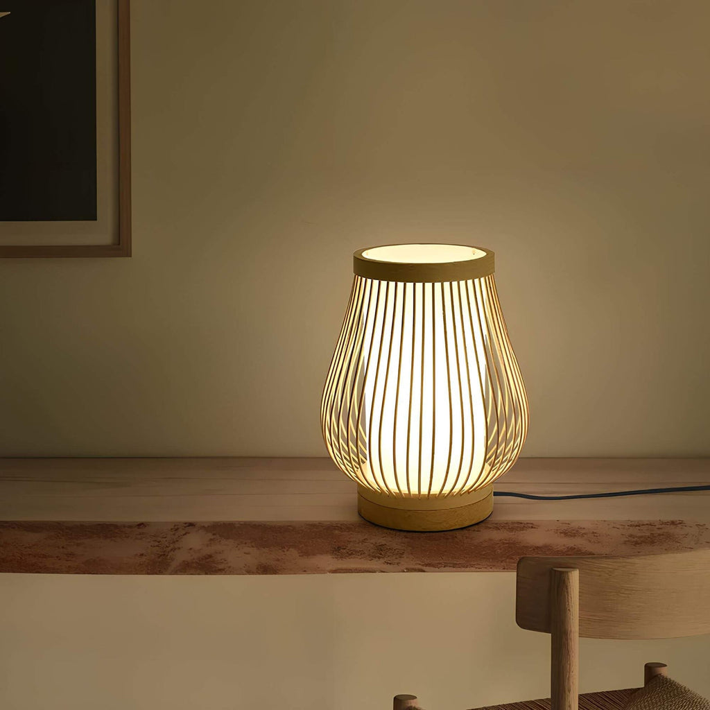 SereneGlow - Japanese-inspired LED table lamp with calming light and elegant design