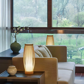 SereneGlow - Japanese-inspired LED table lamp with calming light and elegant design