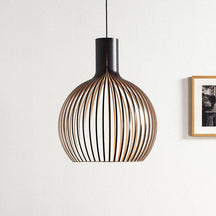 LumiWeave – Artistic Globe Pendant Light with Intricate Open-Slat Design