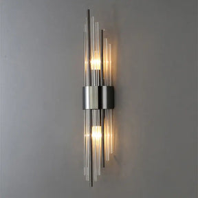 VeraGlow – Elegant Vertical Glass Rod Wall Lamp for Chic Interiors