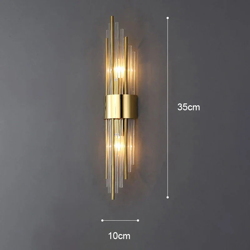 VeraGlow – Elegant Vertical Glass Rod Wall Lamp for Chic Interiors