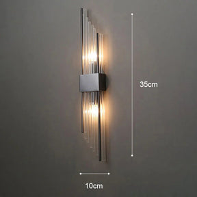 VeraGlow – Elegant Vertical Glass Rod Wall Lamp for Chic Interiors