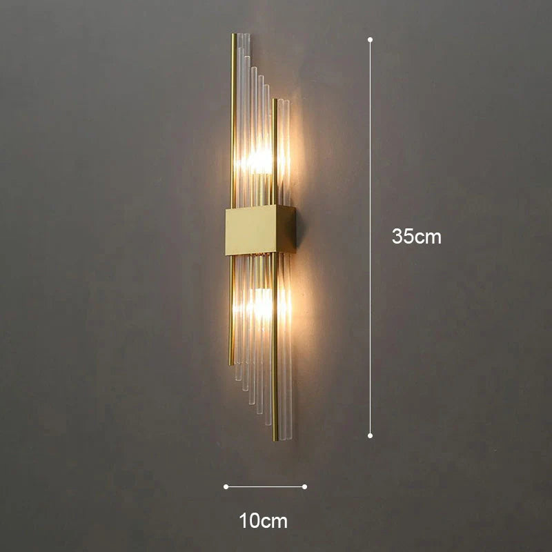 VeraGlow – Elegant Vertical Glass Rod Wall Lamp for Chic Interiors