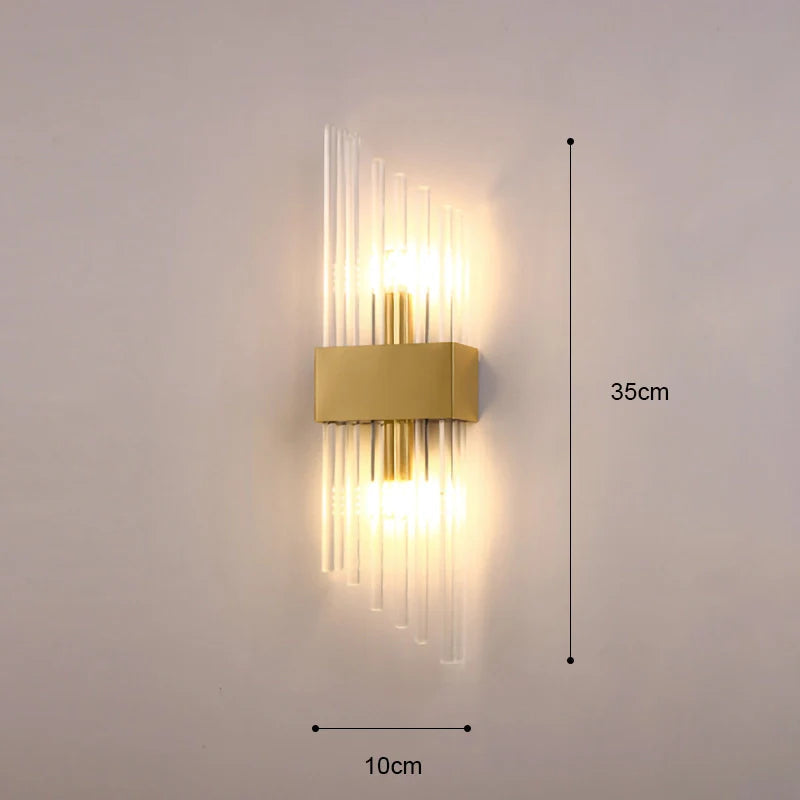 VeraGlow – Elegant Vertical Glass Rod Wall Lamp for Chic Interiors