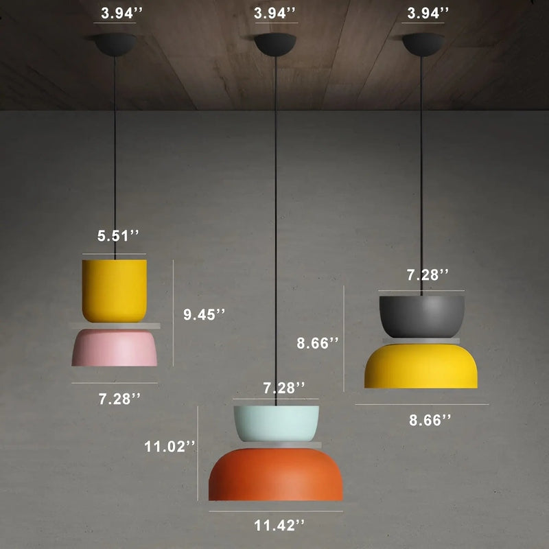 VivaGlow – Playful Layered Pendant Light with Vibrant and Modern Design