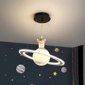 CosmoGlow – Whimsical Space Themed Pendant Light with Planet and Astronaut