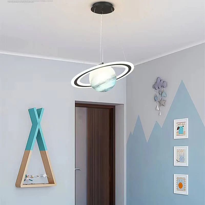 CosmoGlow – Whimsical Space Themed Pendant Light with Planet and Astronaut