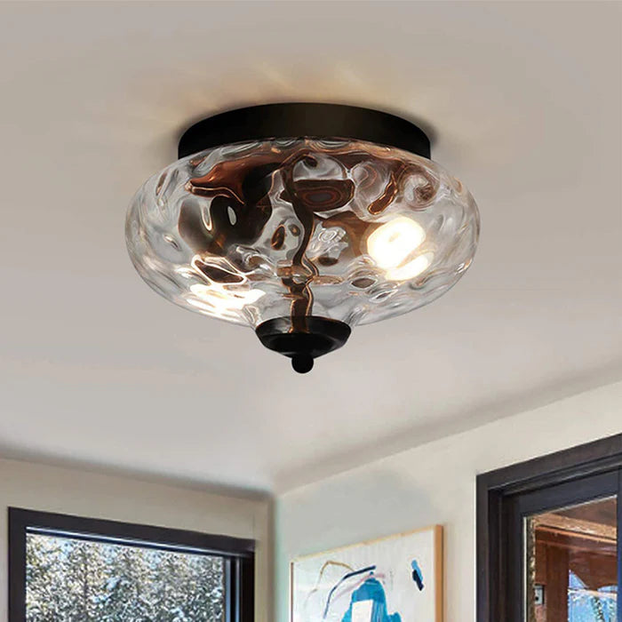 LumoBubble – Modern Glass Ceiling Light with Textured Glow