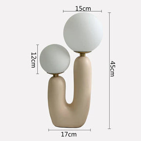 GlowCactus - Modern Table Lamp with Dual Frosted Glass Spheres and LED Lighting