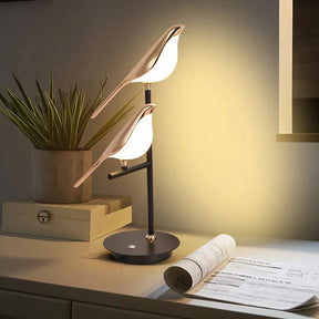 MisterBird - Elegant Post-Modern LED Desk Lamp with Galvanized Golden Bird Design