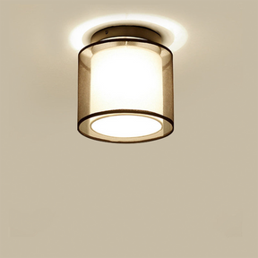 LumeVintage - Retro Flush Mount Ceiling Light with Classic Drum Shade for Living Room