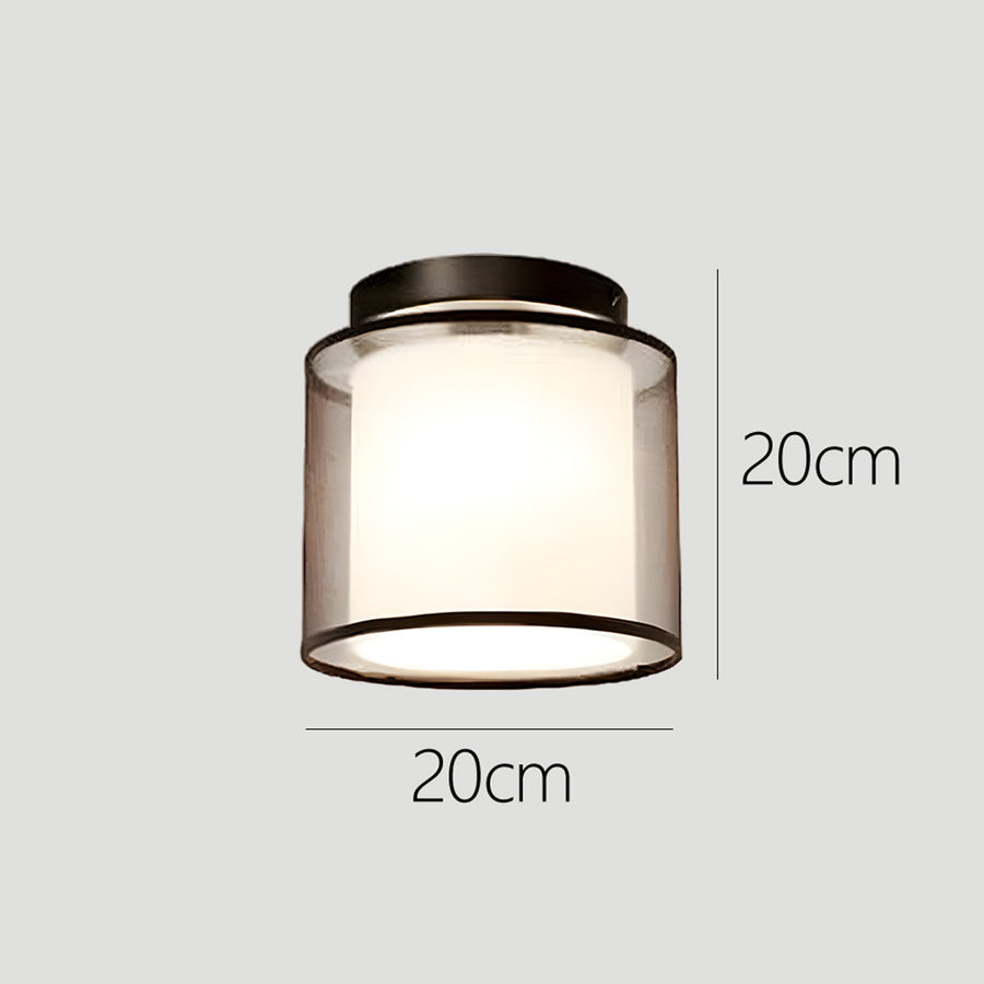 LumeVintage - Retro Flush Mount Ceiling Light with Classic Drum Shade for Living Room