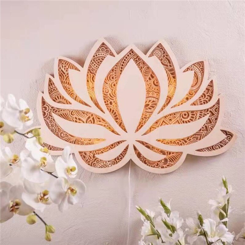 AuraBloom – Modern Lotus Flower Mandala LED Wall Light