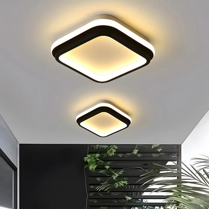 LumeSquare – Stylish Flush Mount Ceiling Light for a Modern Bedroom