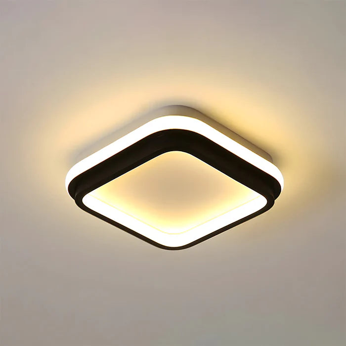 LumeSquare – Stylish Flush Mount Ceiling Light for a Modern Bedroom