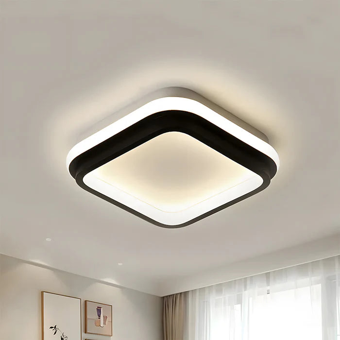 LumeSquare – Stylish Flush Mount Ceiling Light for a Modern Bedroom