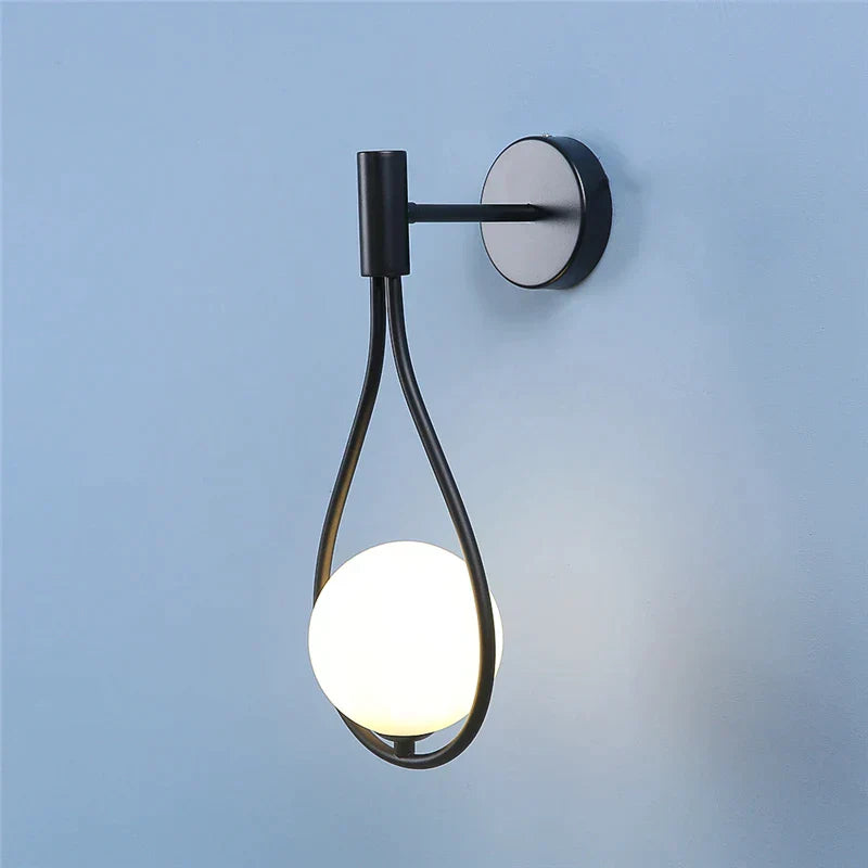 LumaDrop - Elegant Teardrop Shaped Wall Sconce with Frosted Glass Globe