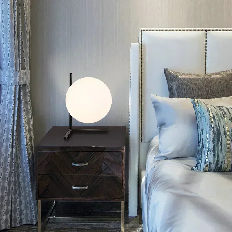 HaloSphere – Soft Glow Table Lamp with a Circular Globe, Ideal for Nightstands and Cozy Ambience