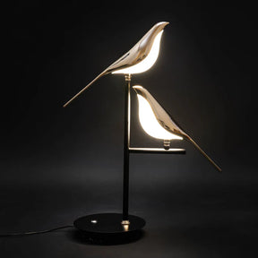 MisterBird - Elegant Post-Modern LED Desk Lamp with Galvanized Golden Bird Design