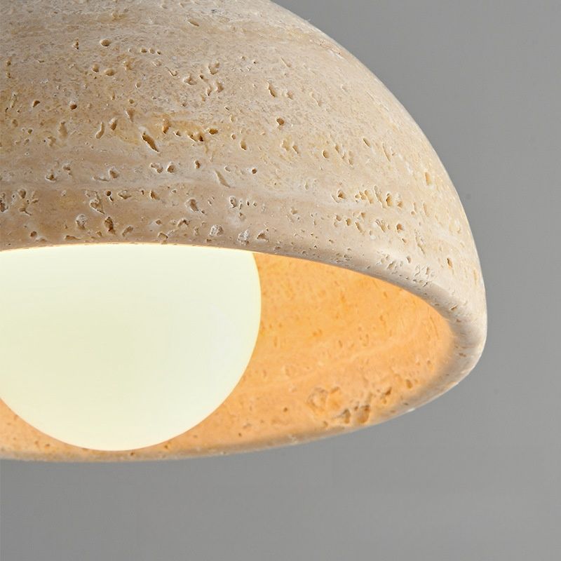 MarbleGlow – Elegant Natural Marble Pendant Light with LED Bulbs