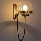 GlowLume - Vintage Glass Ball Wall Lamp with Elegant Curved Design